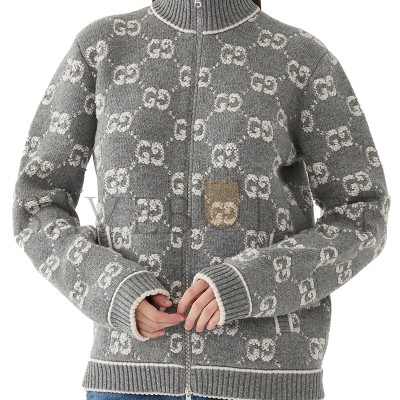 GUCCI GG BOUCLÉ STITCH JACQUARD CARDIGAN 814285 GUCCI GG BOUCLÉ STITCH JACQUARD CARDIGAN 814285